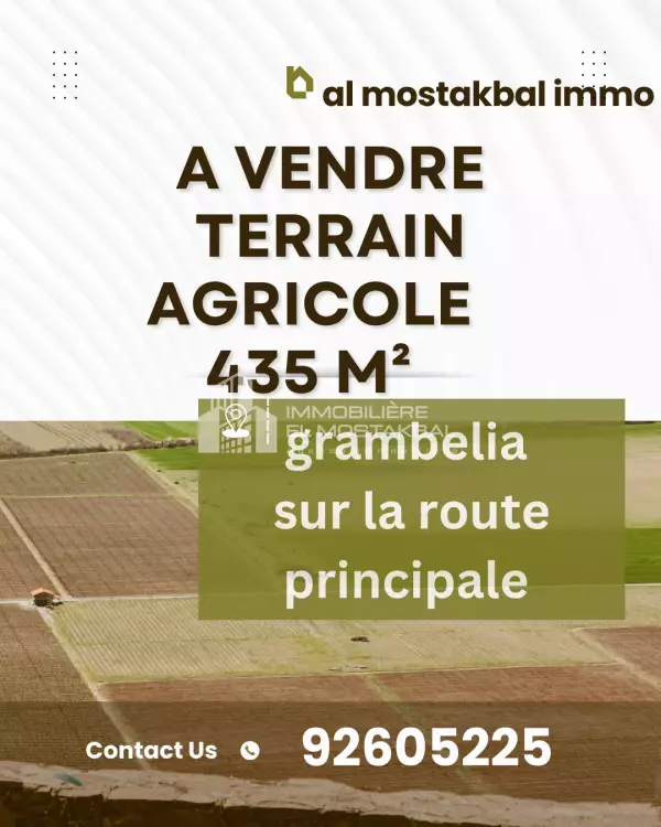 a vendre terrain nu 435m²