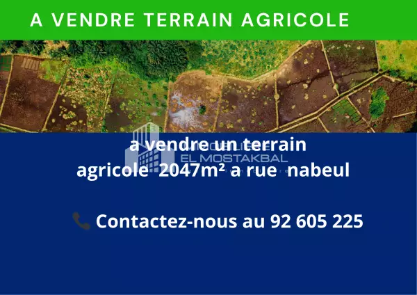 a vendre terrain agricole 2047m²